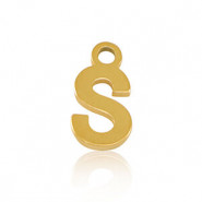 Stainless steel charm initial S Gold